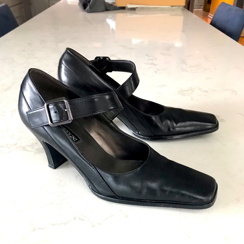 Enzo Angiolini Black Leather Heel 8M